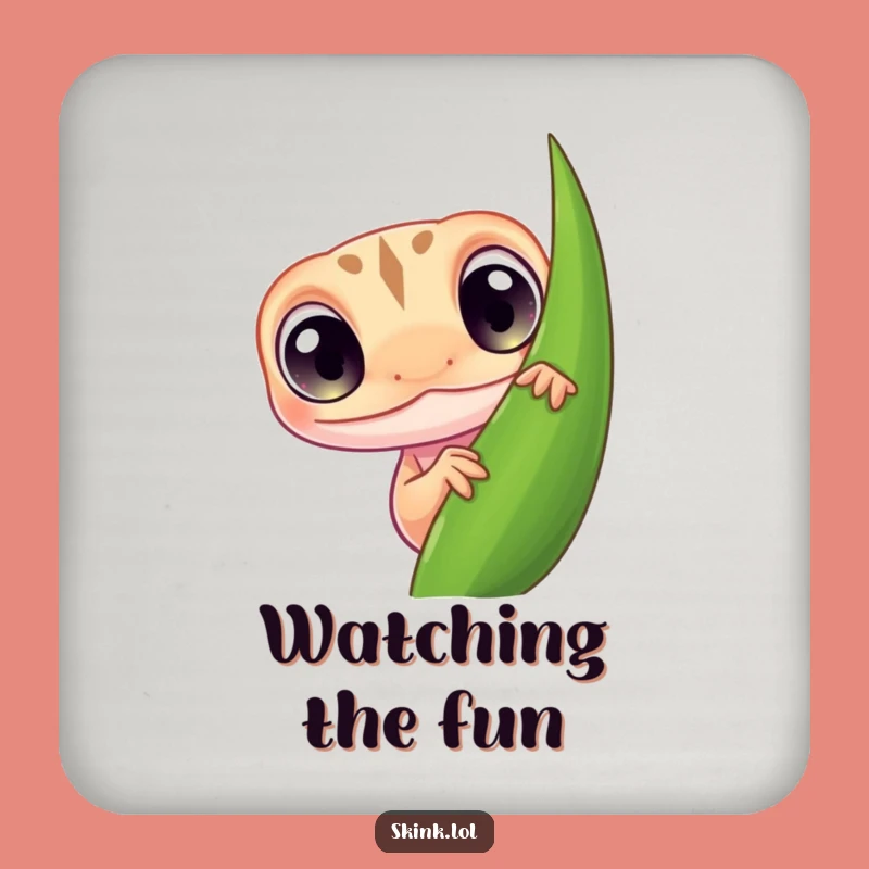 Funny Skink Coaster Set: Protect Surfaces with Hilarious Peek-a-Boo Style!