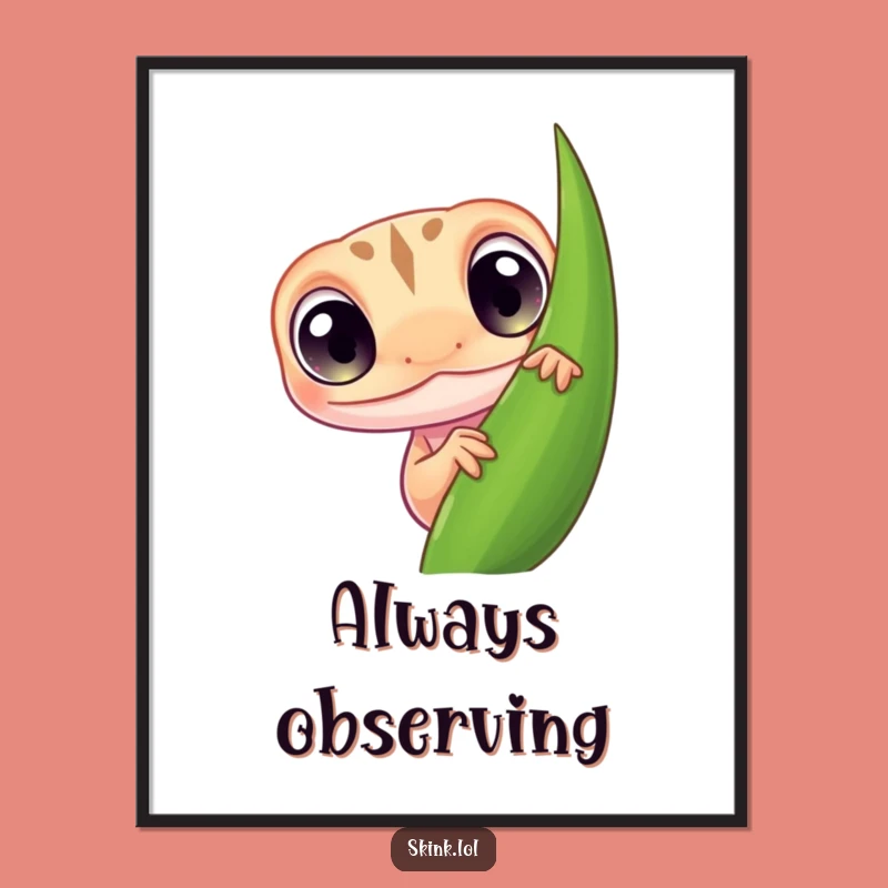 Funny Skink Art Print: Whimsical Wall Decor for Your Comical Space!