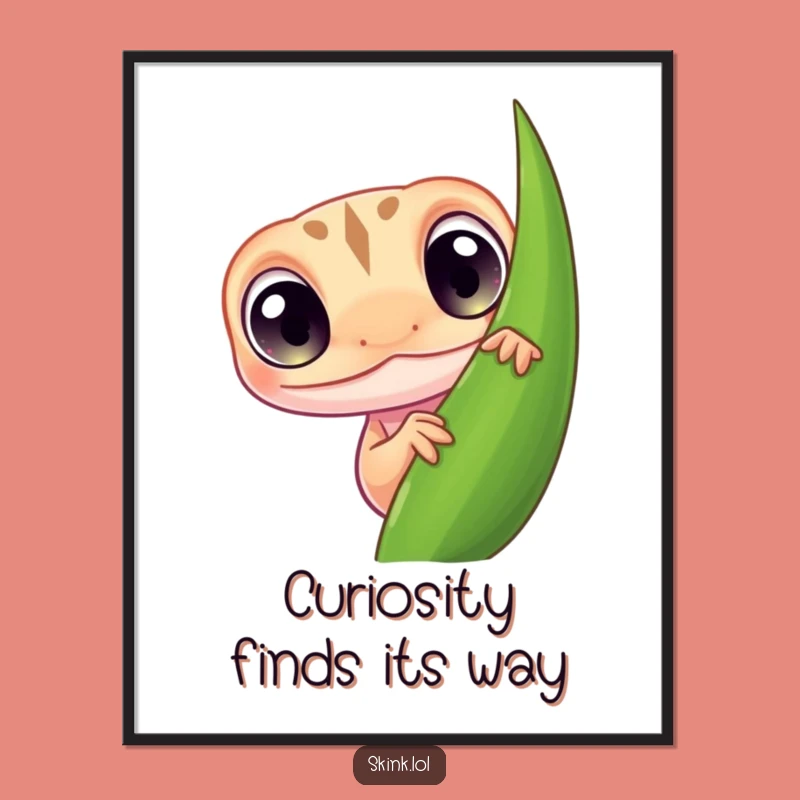 Free Printable Skink Wall Art: Curious Peeker Digital Art, Whimsical Decor