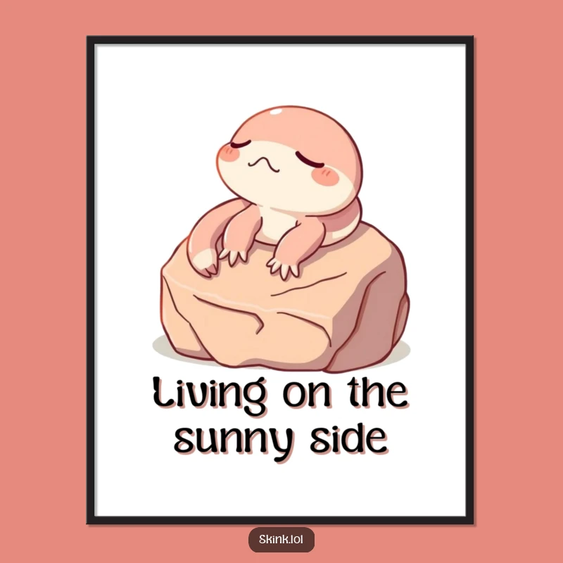 Free Printable Skink Wall Art: Relaxed Sunbather Digital Art, Zen Home Decor