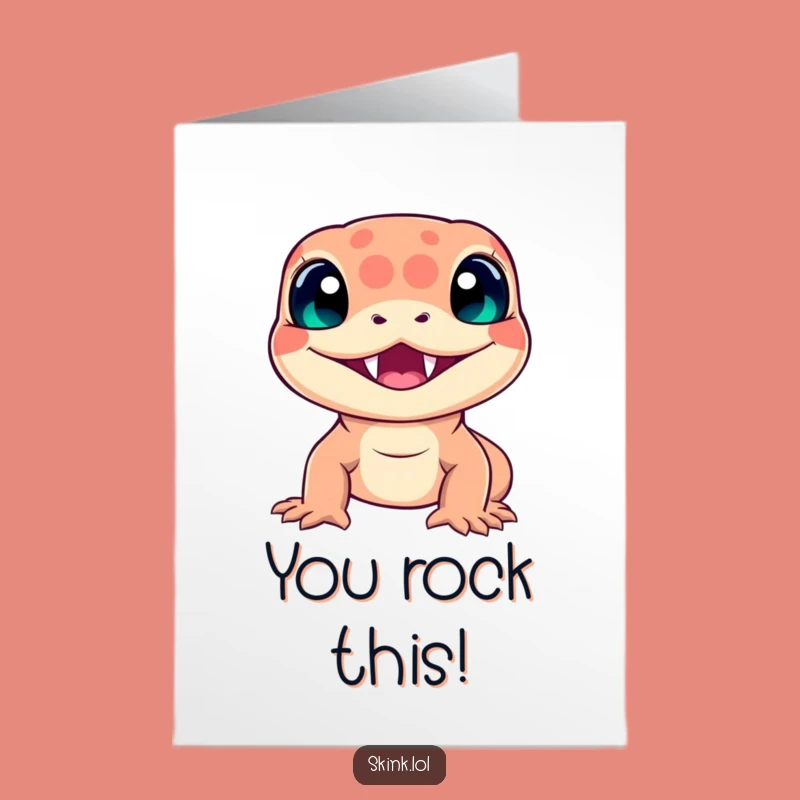 Free Printable Skink Congratulations Card: Grinning Reptile, Instant Joy Download