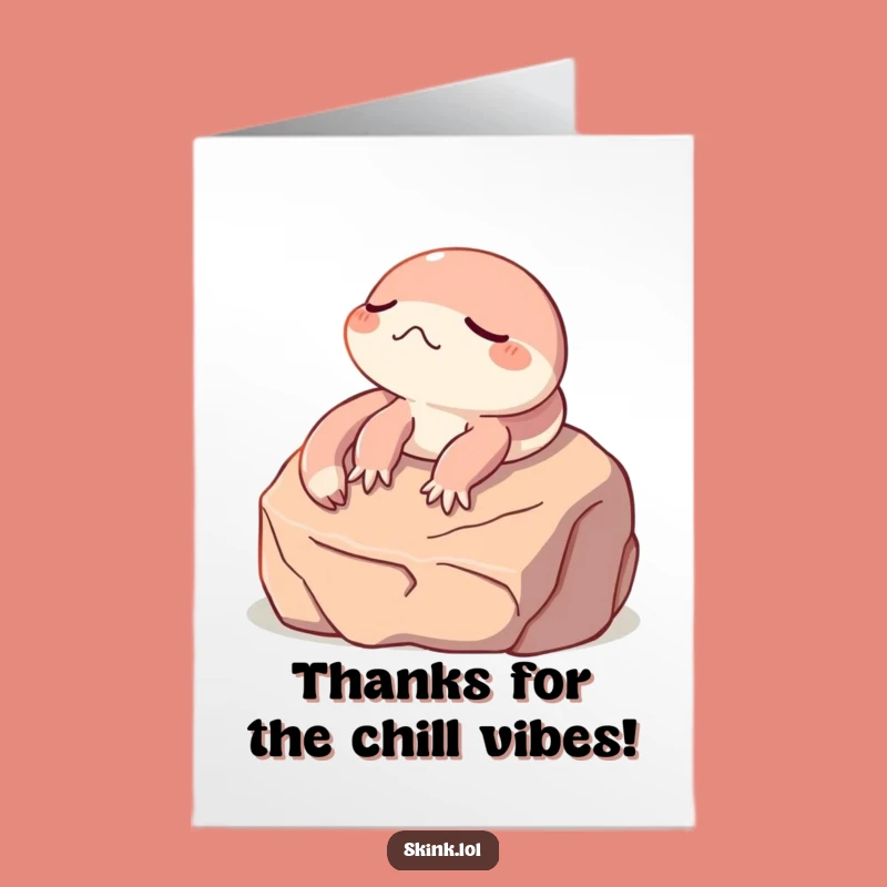 Free Printable Skink Thank You Card: Sunbathing Art, Calm Gratitude Digital